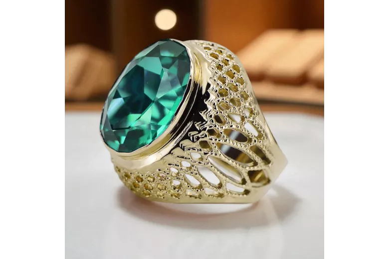 Смарагд 14K Жовте золото Каблучка Вінтаж стиль vrc089y